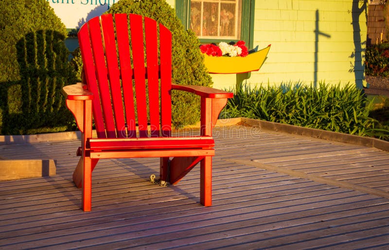 Red Adirondack Chair Red Adirondack Chair Morning Light Deck 106814598 