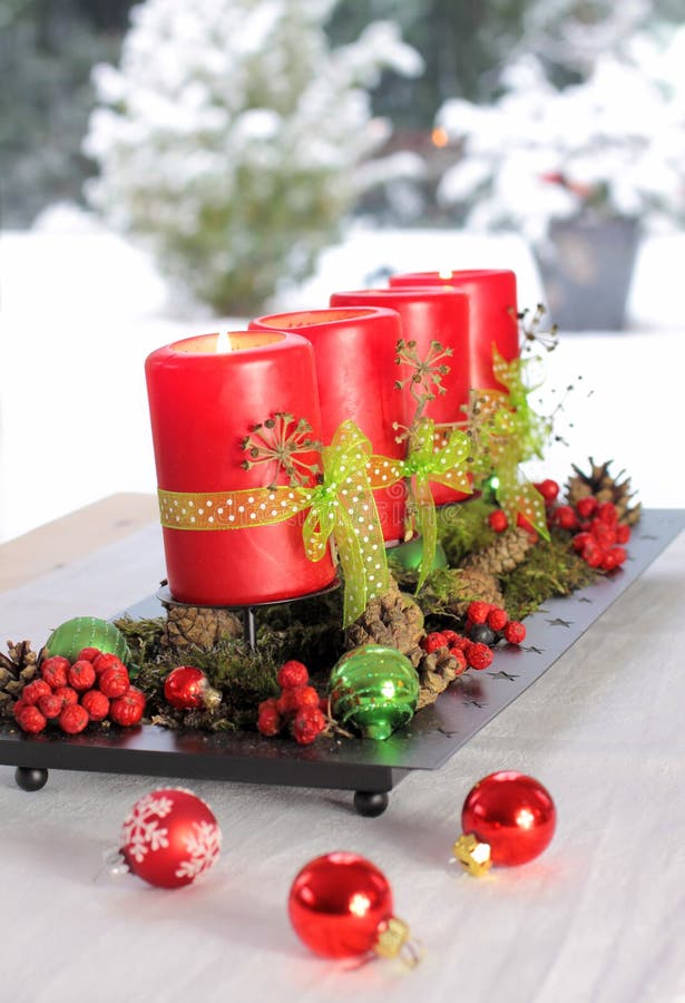 Red Advent Candles