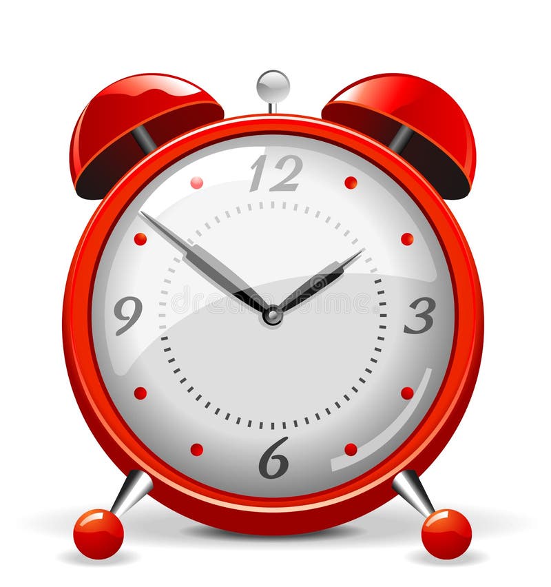 A vector illustration of a red-coloured older fashioned alarm clock. A vector illustration of a red-coloured older fashioned alarm clock.