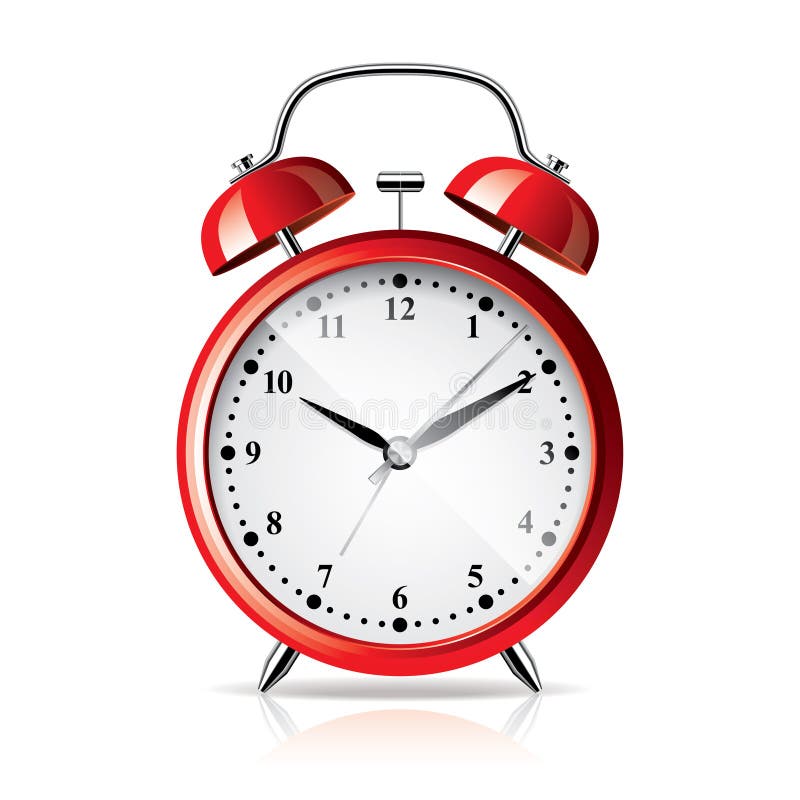 Red Alarm Clock on White Vector Stock Vector Illustration of time