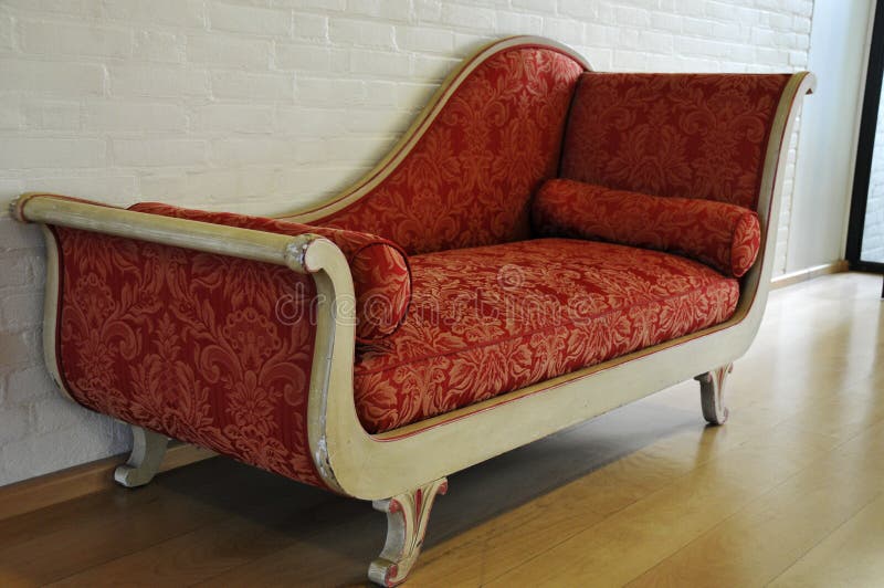 Red antique sofa stock image. Image of interior, furniture 12997009