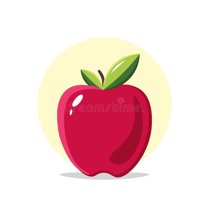 Red Apple Clipart. Apple Isolated Simple Clipart Stock Vector