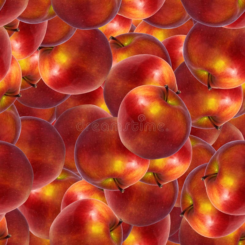 Red Apple Fruit Seamless Pattern Texture Background Photo Stock Photo