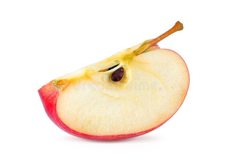 Fresh Red apple fruit slice cut isolated on white background