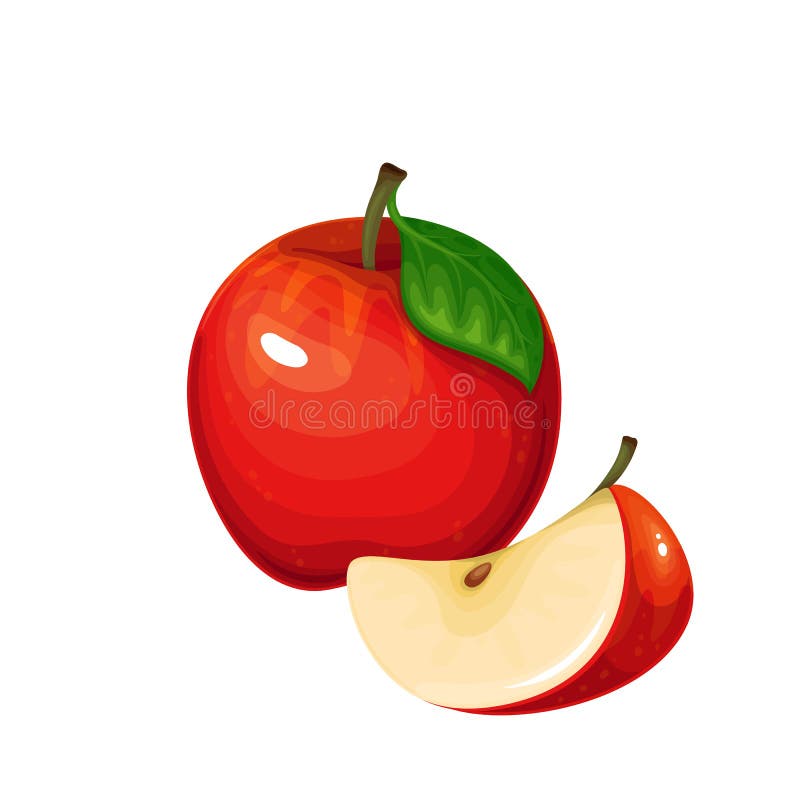 Premium Vector  Red apple vector healthy sweet fruit