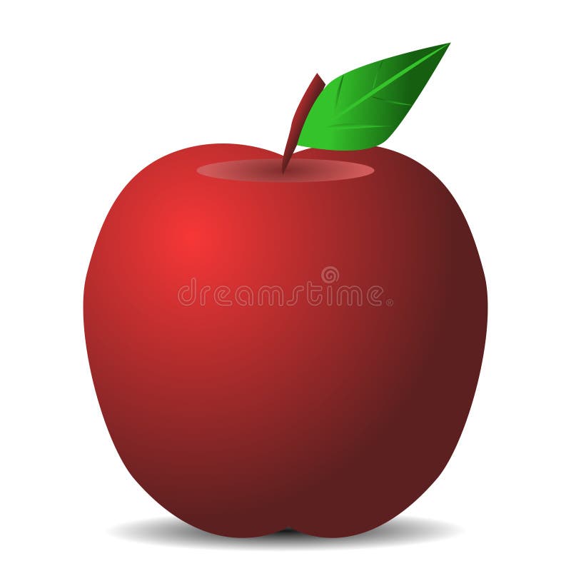 Red Apple Isolated On White Background Stock Vector Illustration Of