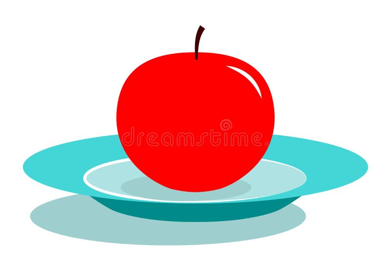 Apple & Plate stock illustration. Illustration of isolated - 9276612
