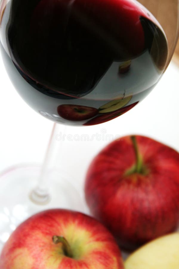 Red apple and red wine