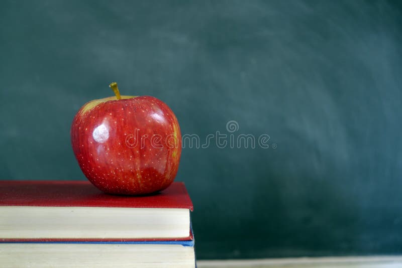 Red Apple on School Textbook Stock Image - Image of chalk, apple: 46899751