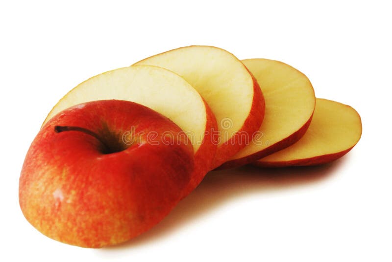 Red apple slices