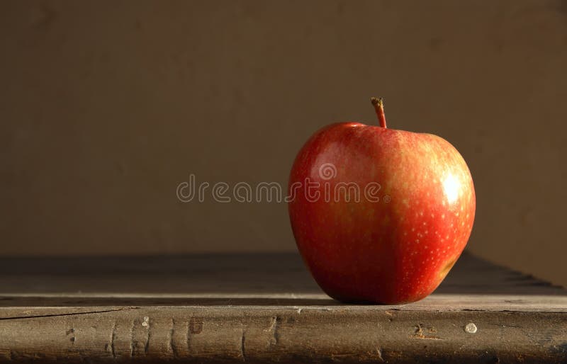Red apple on table stock image. Image of apple, pomaceous - 3433005