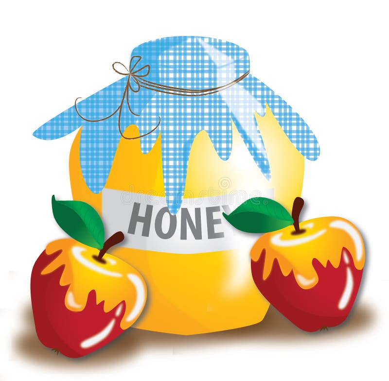Apples Dipped In Honey Clipart Black
