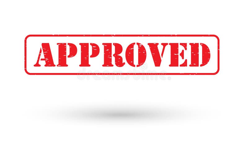 Red approved stamp logo stock vector. Illustration of logo - 80655709