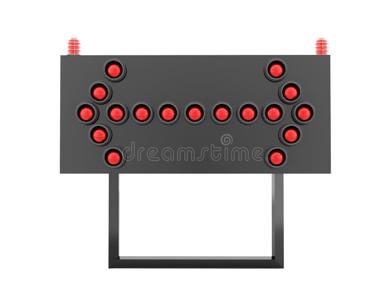 Red arrows light barrier rendered isolated stock illustration