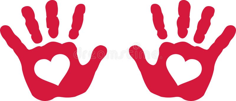 Download Red baby hands with hearts stock vector. Illustration of ...