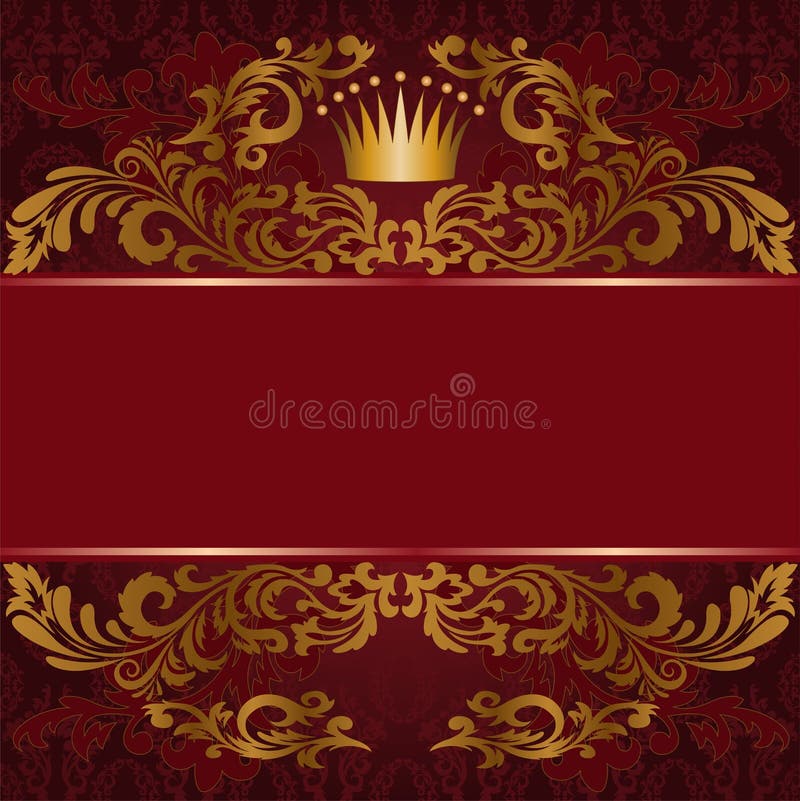 Red background with gilded ornament