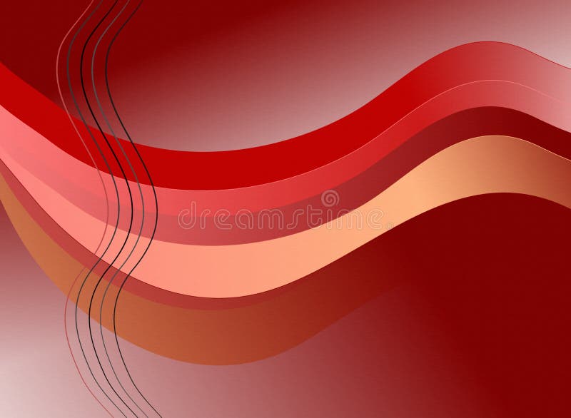 Red background with waves