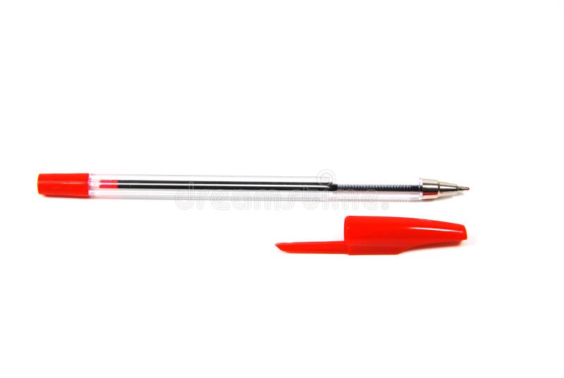 Red ball pen stock photo. Image of school, ball, colour 18050958