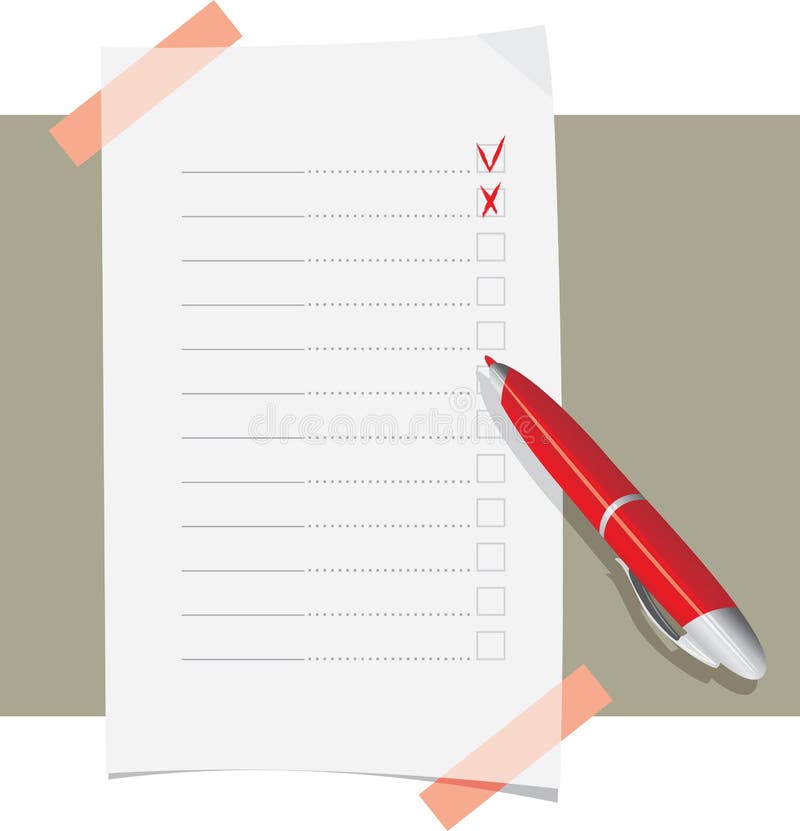 Red ball pen and application form template royalty free illustration