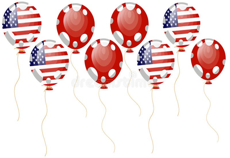 Red balloon of american flag