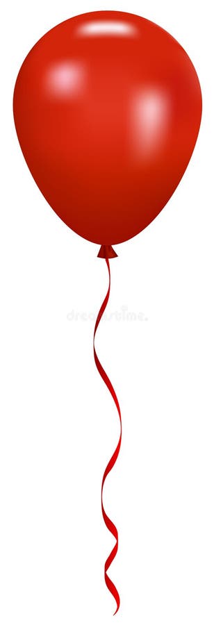 Red balloon with ribbon