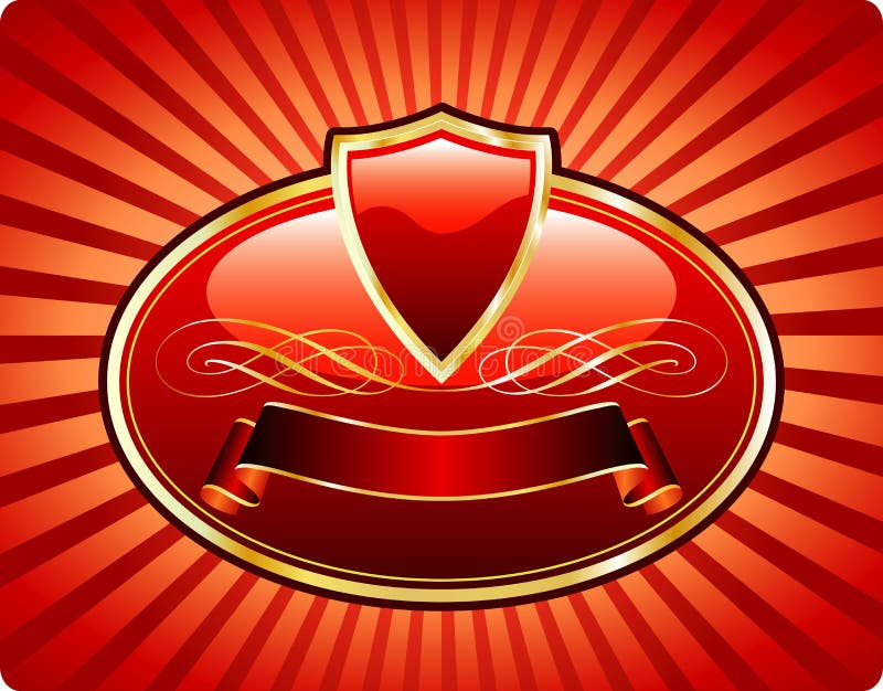 Dark red shield stock vector. Illustration of pennant 6808474