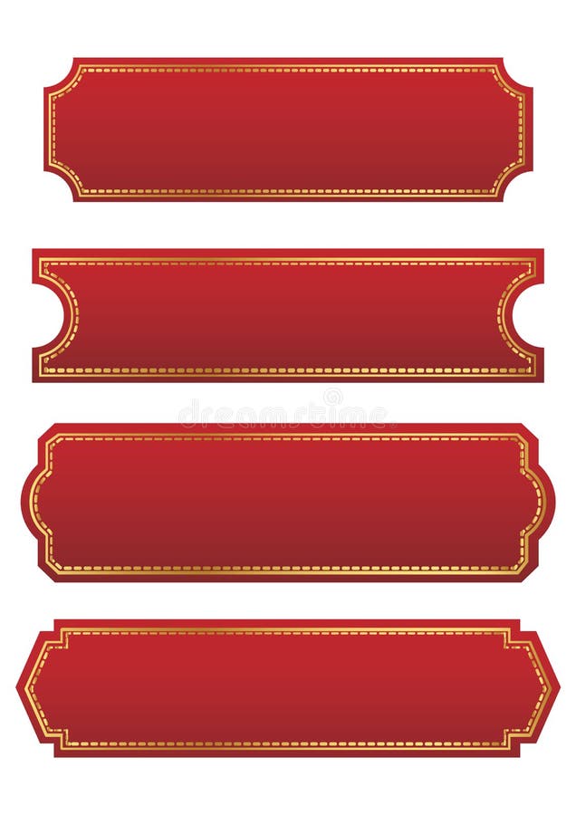 Red Banner on White Background Stock Illustration - Illustration of