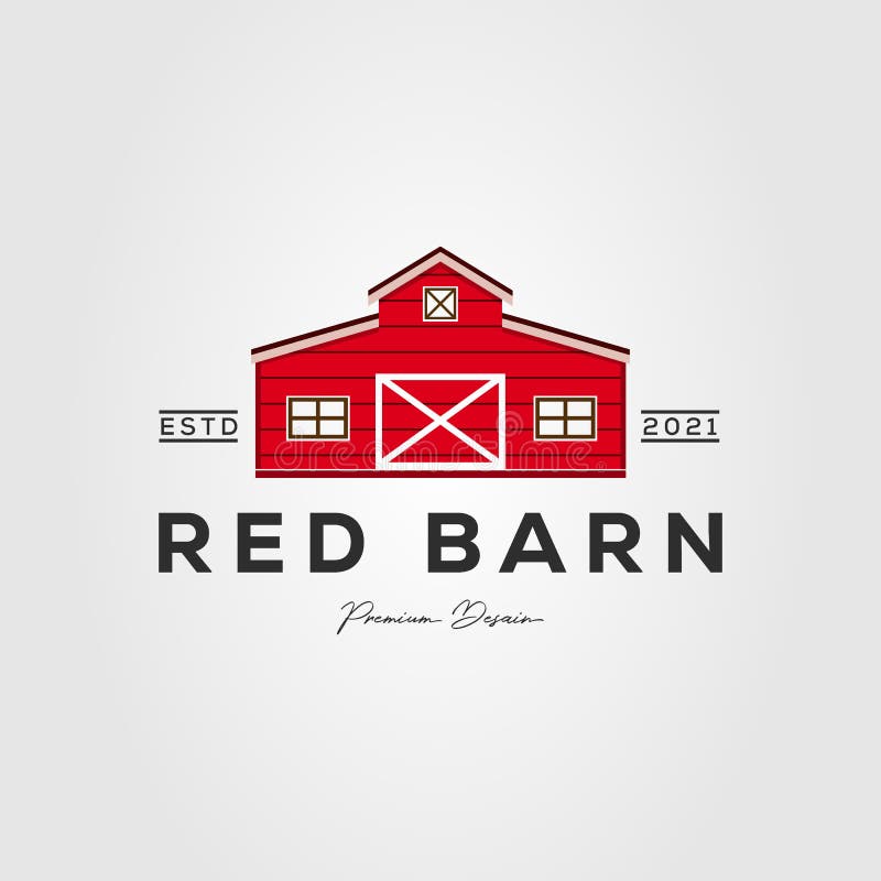 Red barn farm house logo vector illustration design. And icon
