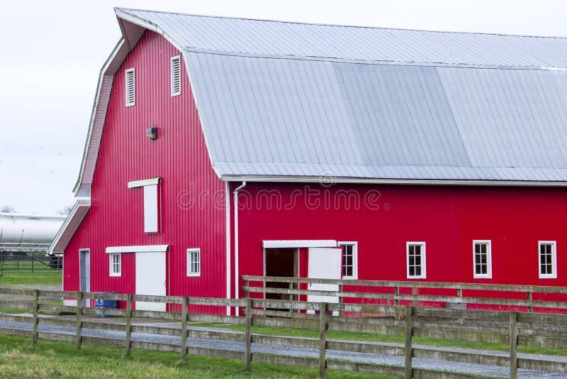 red barn on the farm. stock photo - image: 52683483