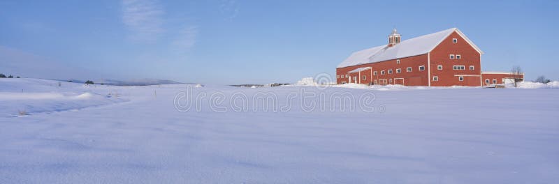Red Barn in snow