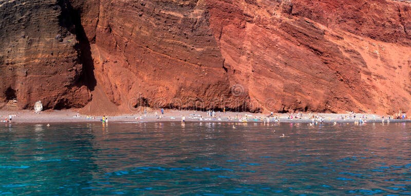 Red Beach Santorini immagine stock
