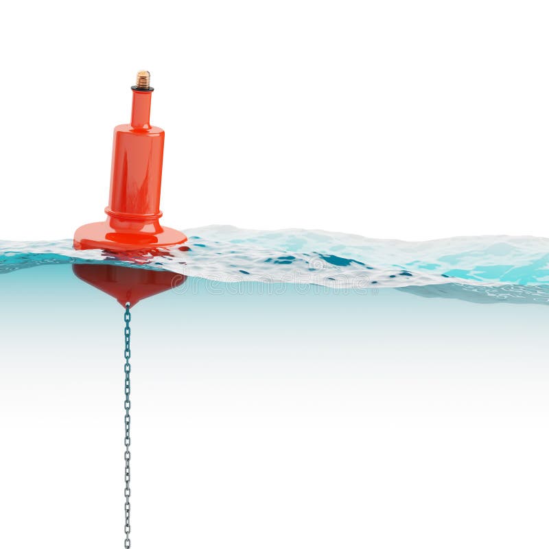 Red Beacon on Water Surface Closeup Stock Illustration Illustration