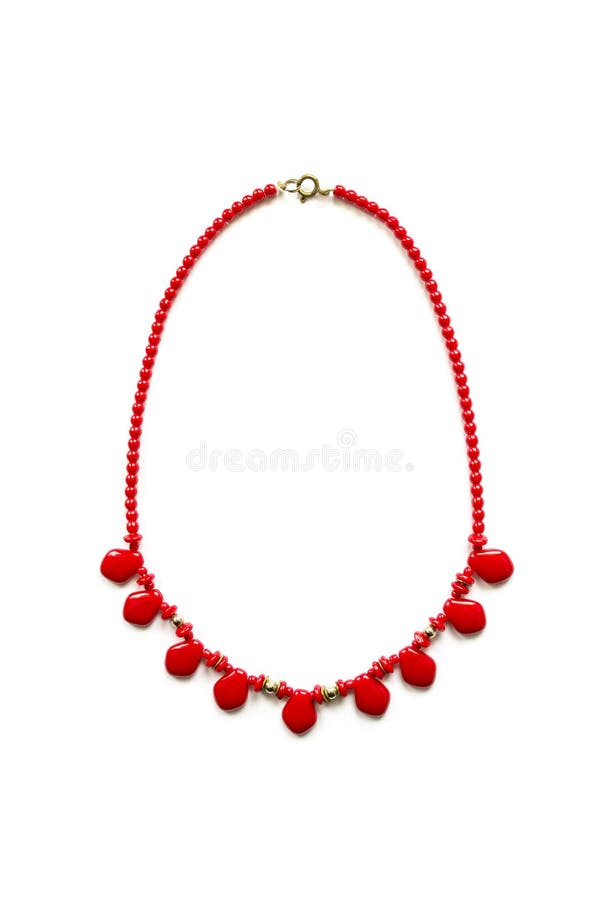 Red necklace stock photo