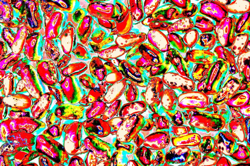 Red Bean Grains, Variegated Beans, Scattered. Stock Photo Image of