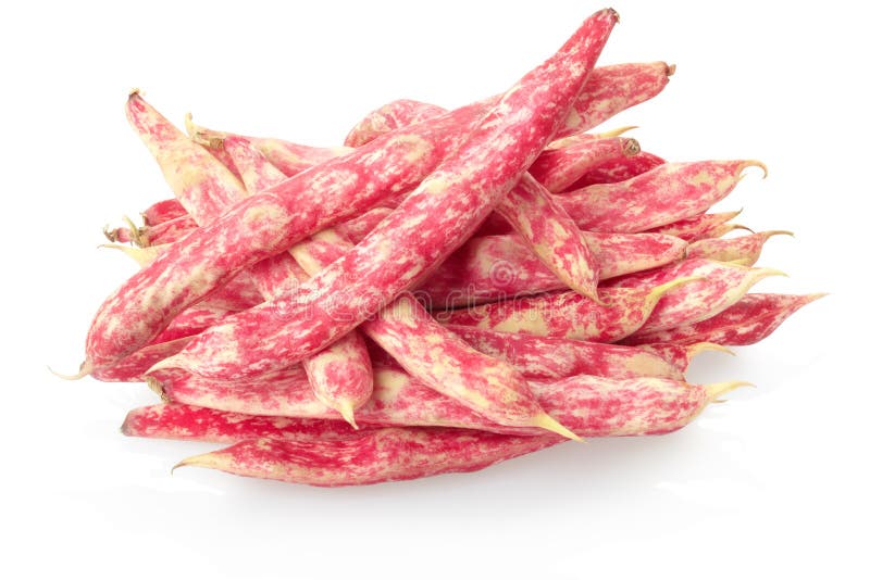 Red bean pods heap on white, clipping path included. Red bean pods heap on white, clipping path included