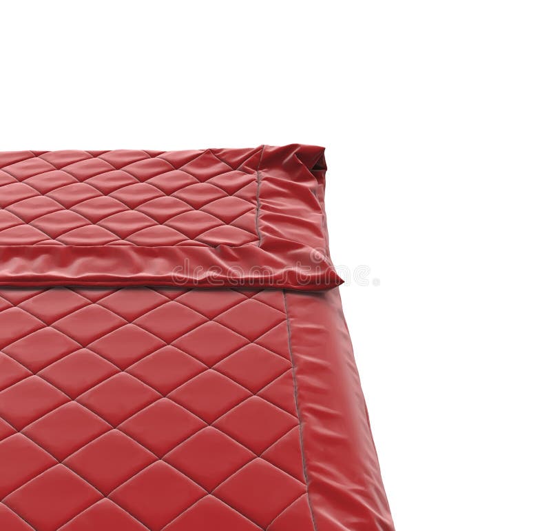 Red bed cover, isolated. stock photo. Image of fluffy 59010792