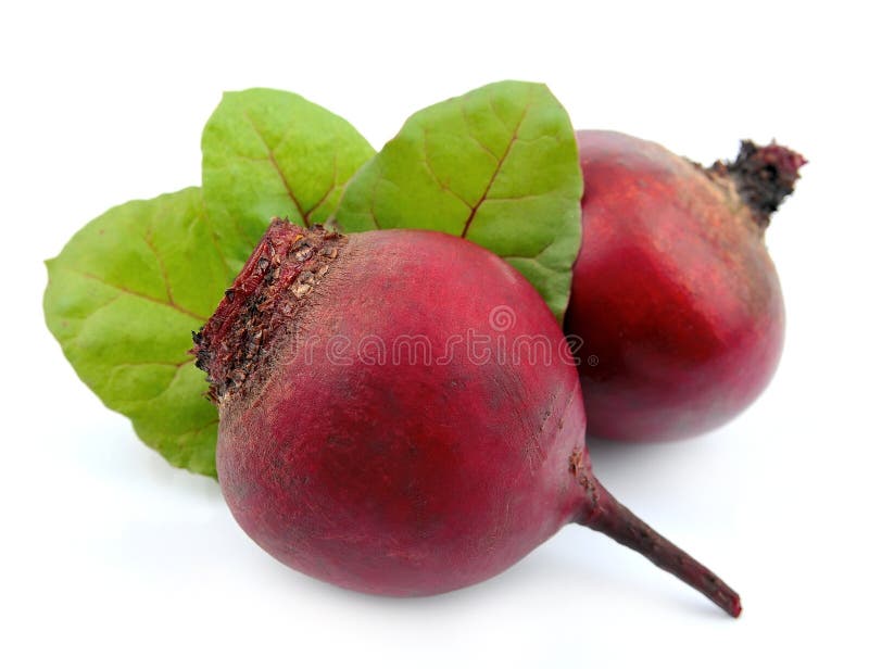 Red beets with leafs