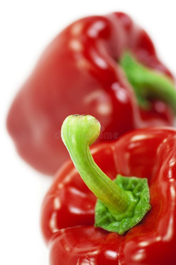 Red bell pepper closeup, selective focus