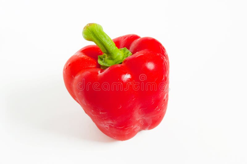 Red bell pepper isolated on white background