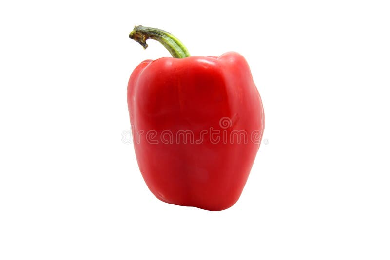 Red Bell pepper isolated on white background