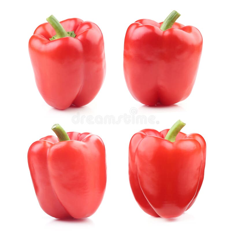 Red Bell Pepper Isolated on White Stock Image Image of plant