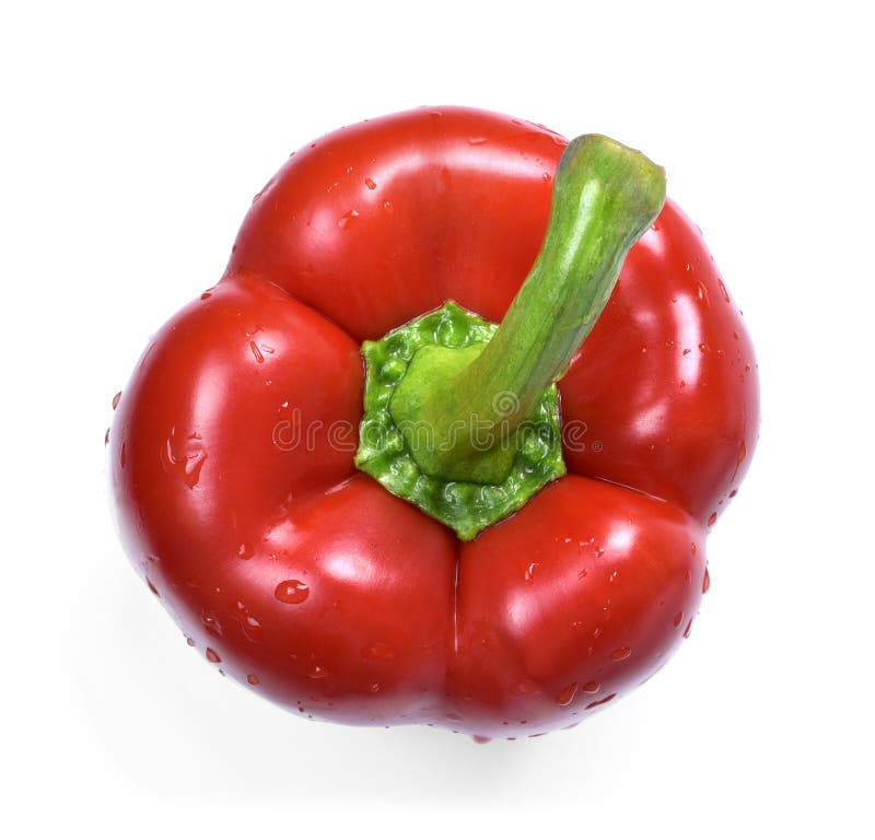 Red bell pepper vegetable, top view