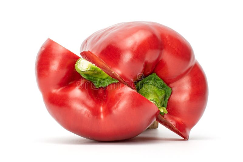 Red bell pepper isolated on white