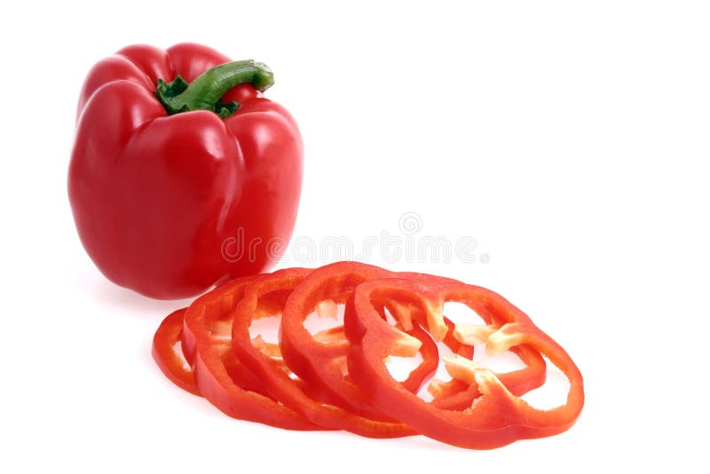 Red Bell Pepper and Pepper Slices Stock Photo Image of ingredient