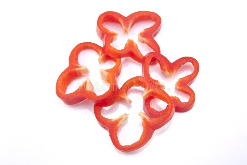 Red bell pepper shapes.