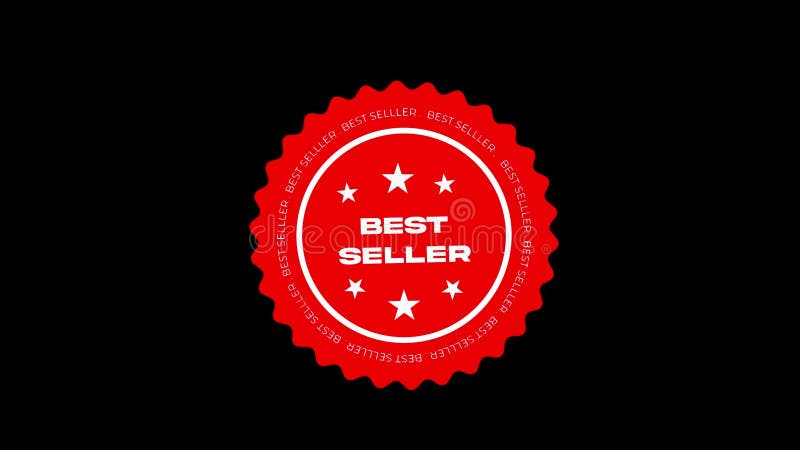Red Best Seller Animation Rotating Circle Best Sex in Black Background (Czerwony najlepszy sprzedawca w kółku) royalty ilustracja