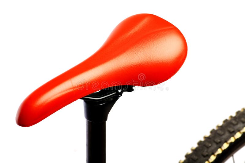 red bicycle saddle