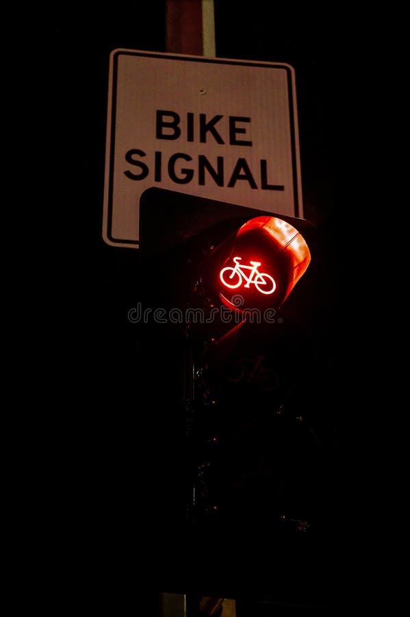 Red Bicycle Traffic Stop Light Stock Photo Image of green, traffic