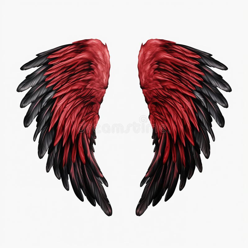 Red and black angel wings stock illustration. Illustration of pattern