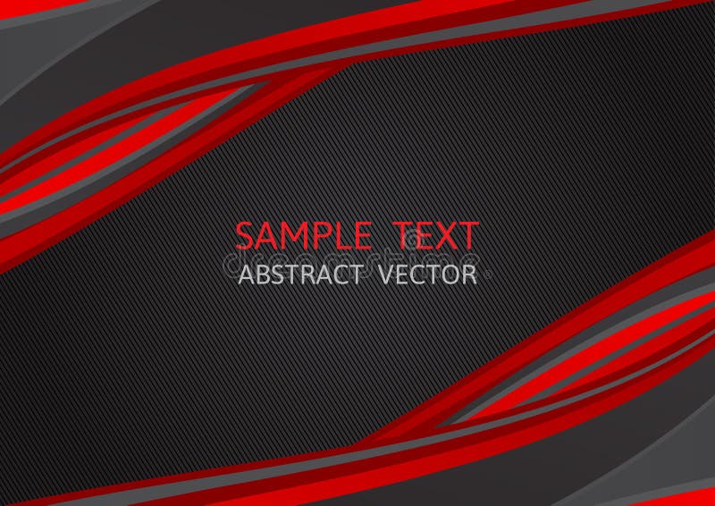 Red and Black Color Wave Abstract Background Vector Illustration Stock